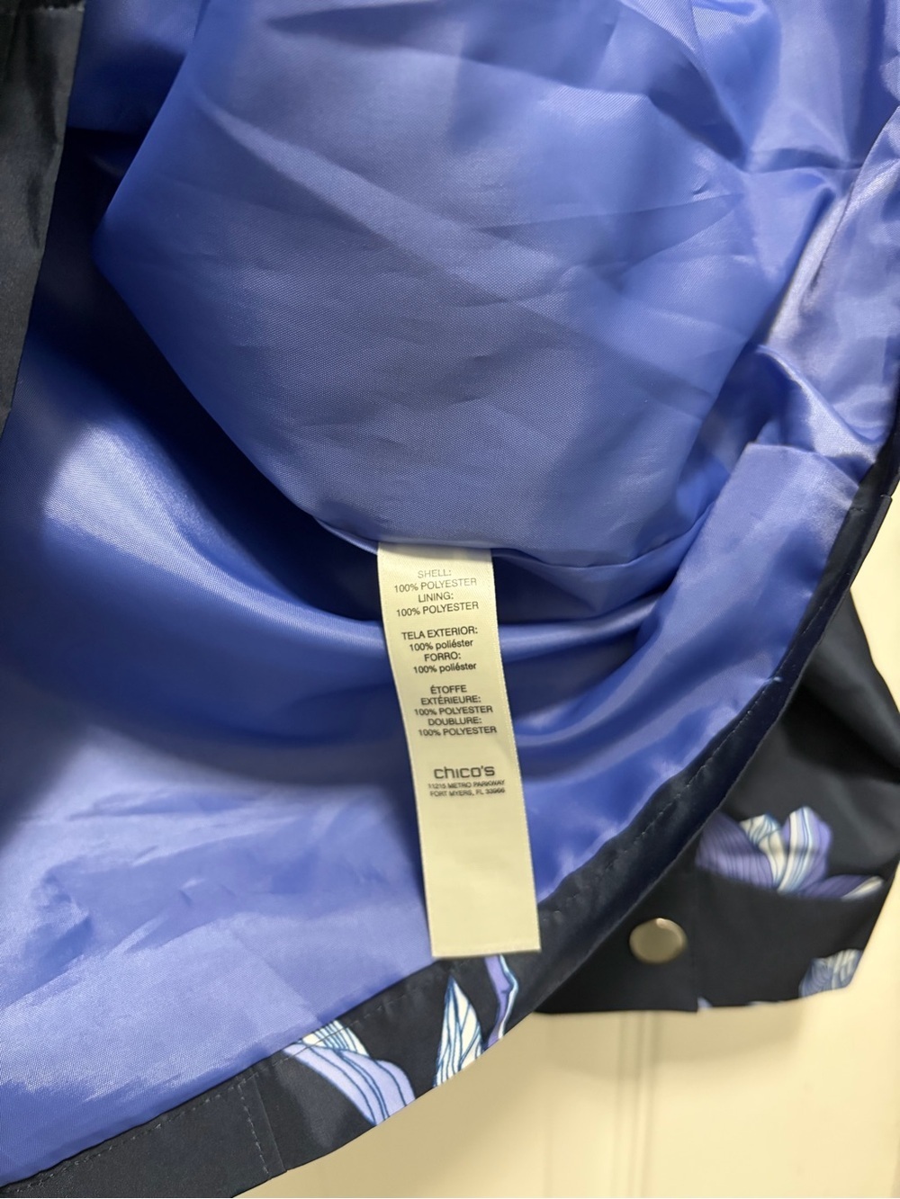 Chico's Navy and Periwinkle Floral Jacket - Picture 7 of 13